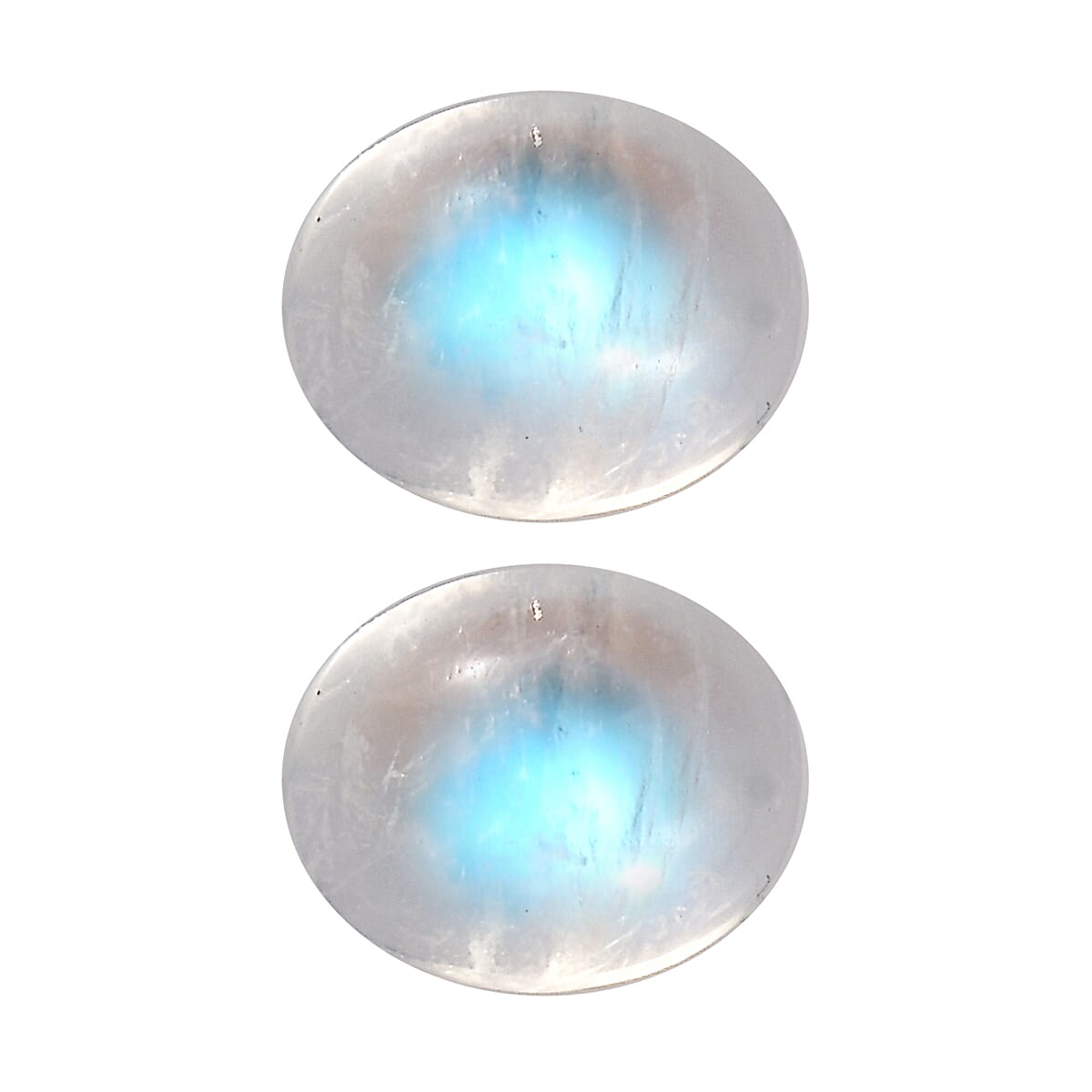 AA Rainbow Moonstone Set of 2 (Oval 5x4 mm) 0.87 ctw Loose Gemstone