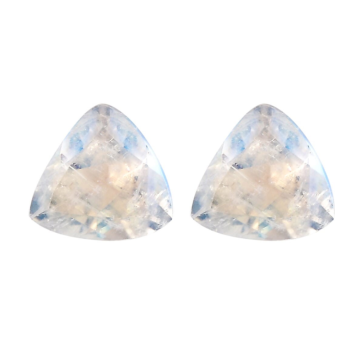 AA Rainbow Moonstone Set of 2 (Trl 5 mm) 0.81 ctw Loose Gemstone