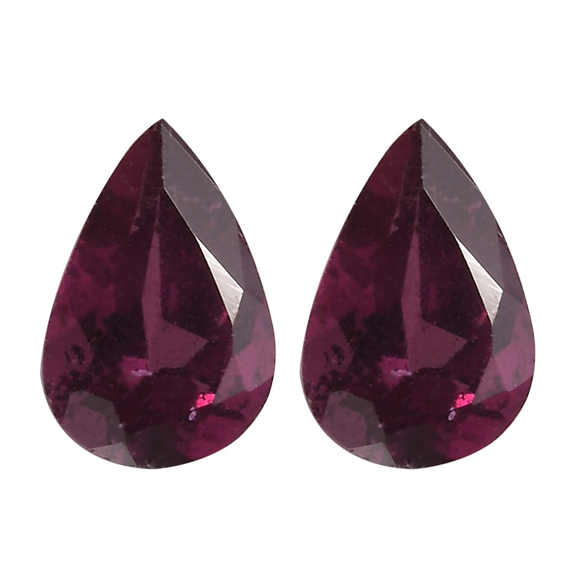 Orissa Rhodolite Garnet Set of 2 (Pear 6x4 mm) 0.90 ctw Loose Gemstone