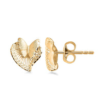 10K Yellow Gold Butterfly Stud Earrings 1.16 Grams