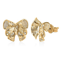 10K Yellow Gold Bow Stud Earrings 1.28 Grams
