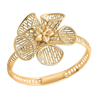10K Yellow Gold Floral Ring (Size 10.0) (1.44 g)