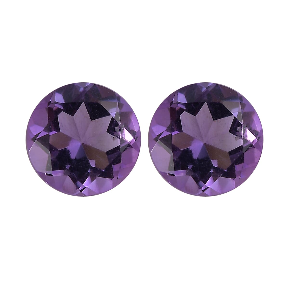 Uruguay Amethyst Set of 2 (Rnd 5 mm) 0.82 ctw Loose Gemstone