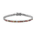 Multi-Tourmaline 5.75 ctw Tennis Bracelet in Platinum Over Sterling Silve (8.00 In) - Sticky add to cart bar