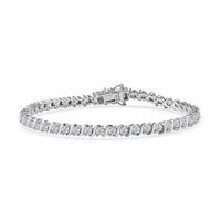 Moissanite 4.40 ctw Line Bracelet in Platinum Over Sterling Silver (6.50 In)