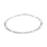 Italian Sterling Silver Figaro Chain Bracelet (7.50 In) 4.00 Grams