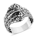 Bali Legacy Tulang Naga Buckle Ring in Sterling Silver (Size 10) 6.50 Grams - Sticky add to cart bar