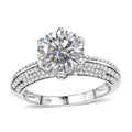 Moissanite 5.60 ctw Crown Ring in 10K White Gold (Size 10.0) - Sticky add to cart bar