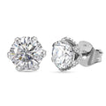 Moissanite 5.10 ctw Crown Earrings in 10K White Gold - Sticky add to cart bar