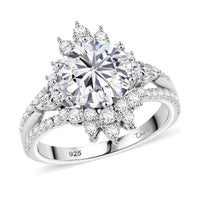 Clarte Eternal Collection Moissanite Ring in Sterling Silver (Size 10.0) 3.50 ctw