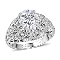 Clarte Harmony Collection Moissanite Ring in Sterling Silver (Size 10.0) 1.90 ctw