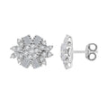 Clarte Snowflake Collection Moissanite 1.30 ctw Stud Earrings in Platinum Over Sterling Silver - Sticky add to cart bar