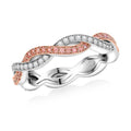 Clarte Infinity Collection White and Pink Moissanite Ring in Sterling Silver (Size 10.0) 0.40 ctw - Sticky add to cart bar