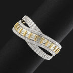 14K Yellow Gold Natural Yellow and White Diamond Ring