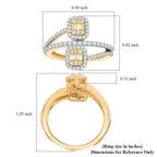 14K Yellow Gold Natural Yellow and White Diamond Ring (Size 10.0) 0.75 ctw