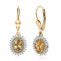 D'Joy Golden Tanzanite, Yellow and White Diamond 1.40 ctw Lever Back Earrings in 18K Vermeil Yellow Gold Over Sterling Silver - Sticky add to cart bar