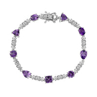 Karis Moroccan Rose 7.75 ctw Linking Bracelet in Platinum Bond (7.25 In)