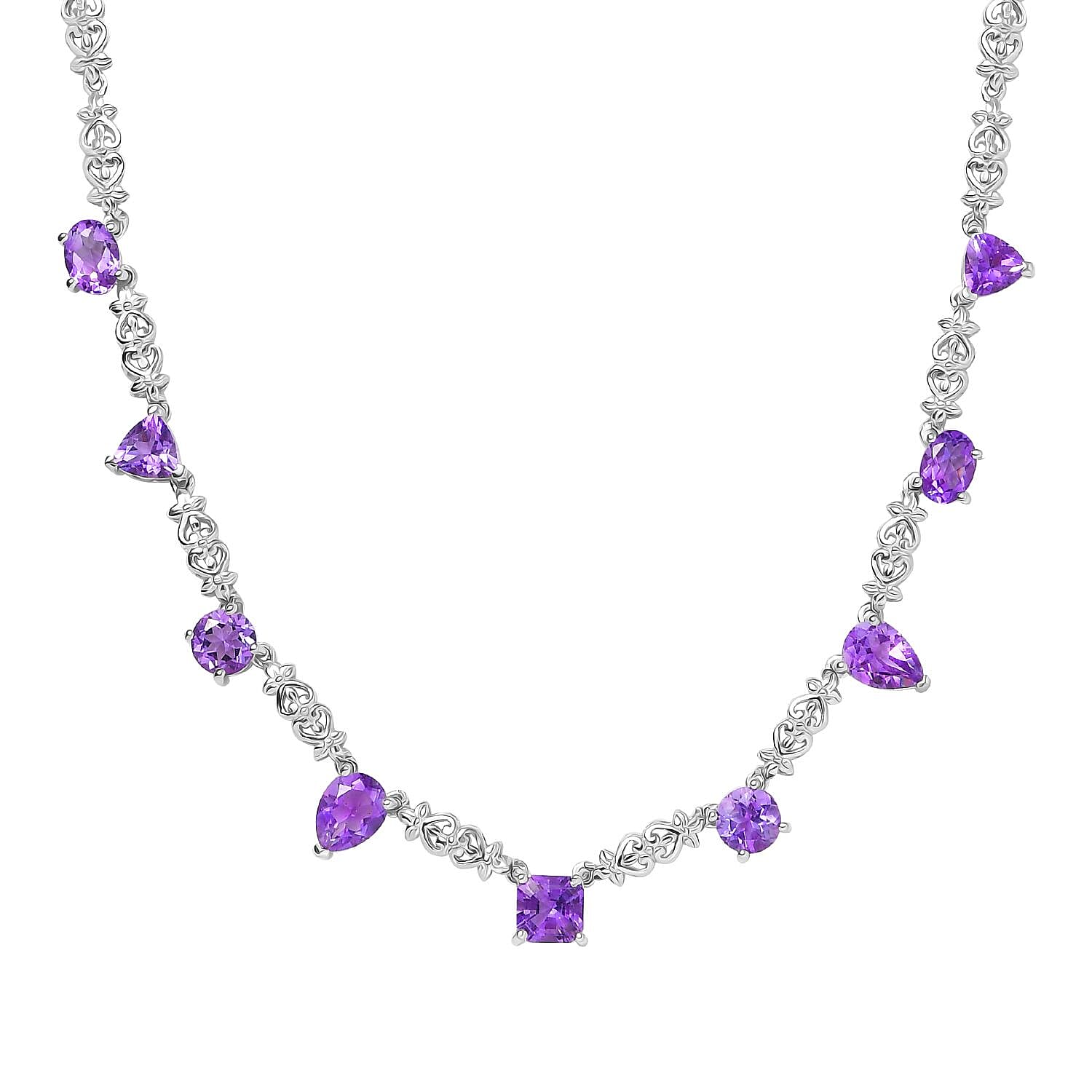 Karis Moroccan Rose 7.75 ctw Vintage Elegance Necklace in Platinum Bond (18 Inches)