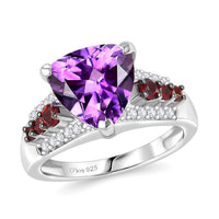 Moroccan Rose and Multi Gemstone 3.80 ctw Ring in Platinum Over Sterling Silver (Size 10.0)