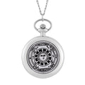 Strada Japanese Movement 3D Talisman For Invisibility Amulet Black Pullet Pattern Pocket Watch with Chain in Silvertone (36 Inches) - Sticky add to cart bar