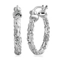 Bali Legacy Byzantine Hoop Earrings in Sterling Silver 7.20 Grams - Sticky add to cart bar