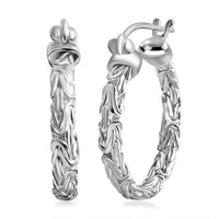 Bali Legacy Byzantine Hoop Earrings in Sterling Silver 7.20 Grams