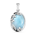 D'Joy Premium Larimar 12.50 ctw Flowing Leaf Pendant without Chain in Sterling Silver - Sticky add to cart bar