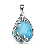 D'Joy Premium Larimar 11.10 ctw Flowing Swirl Pendant without Chain Sterling Silver