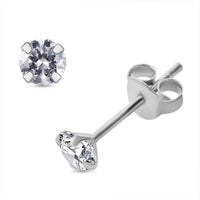 Moissanite 0.50 ctw Solitaire Stud Earrings in Rhodium Over Sterling Silver
