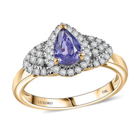 Luxoro AAA Madagascar Purple Sapphire and G-H I2 Diamond 1.10 ctw Ring in 10K Yellow Gold (Size 10.0)