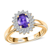Dan Dennis Deal Luxoro 14K Yellow Gold AAA Madagascar Purple Sapphire, Diamond (G-H, I2) (0.36 cts) Ring (Size 10.0) 1.31 ctw