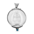 Sajen Silver Natural Crystal and Green Doublet Opal Quartz 60.90 ctw Pendant without Chain in Rhodium Over Sterling Silver - Sticky add to cart bar