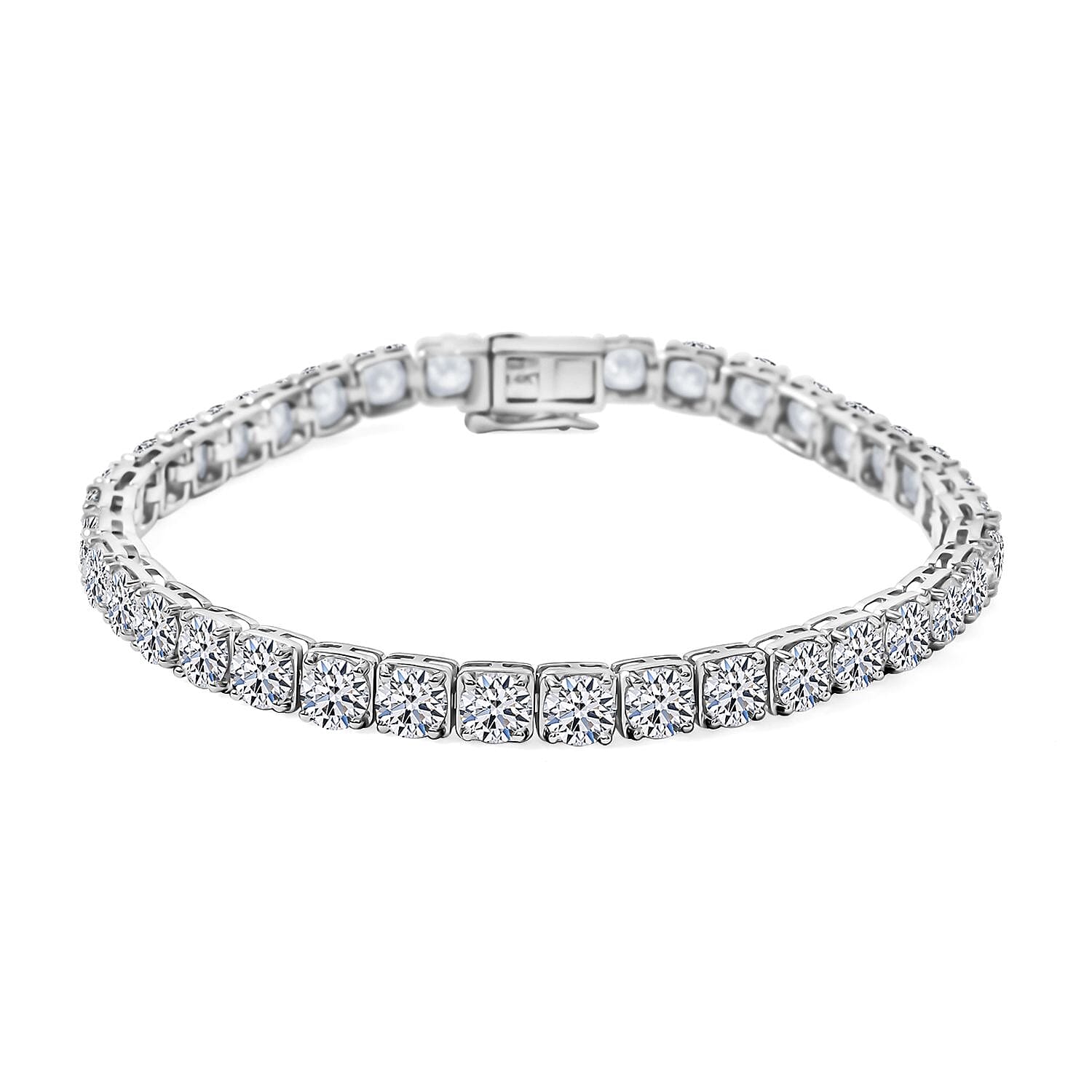 14K White Gold Luxuriant Lab Grown Diamond Bracelet (7.00 In) (12.22 g) 12.00 ctw