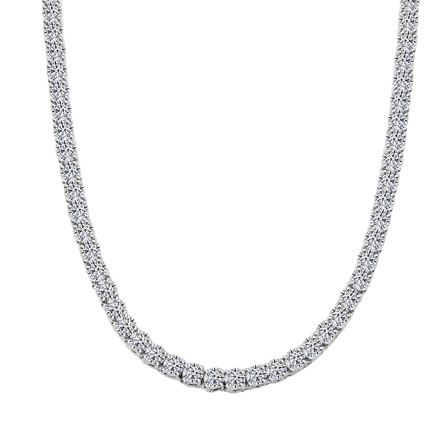 Luxuriant Lab Grown Diamond 10.00 ctw Necklace in 14K White Gold 18 Inches 13.61 Grams