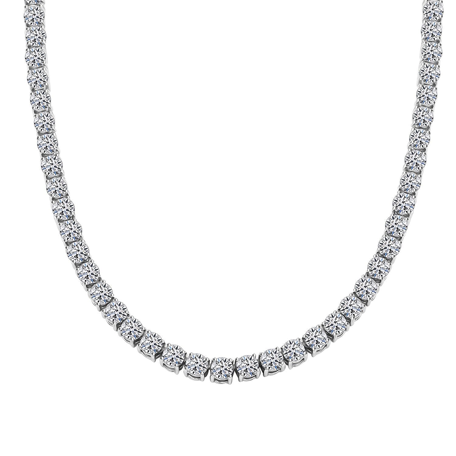 Luxuriant Lab Grown Diamond 20.00 ctw Necklace in 14K White Gold 18.5 Inches 26.23 Grams