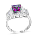 Green Mystic Topaz, White Topaz Ring in Rhodium Over Sterling Silver (Size 10.0) 3.75 ctw - Sticky add to cart bar