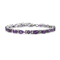 Doorbuster African Amethyst Fancy Bracelet in Stainless Steel (6.50 In) 8.90 ctw