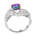 Green Mystic Topaz ,  White Zircon  Ring in Rhodium Overlay Sterling Silver 2.17 ctw - Sticky add to cart bar