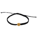 24K Yellow Gold Rose Floral Bracelet in Black Cord Adjustable (0.10 g) - Sticky add to cart bar