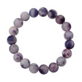 White Purple Quartz 100.00 ctw Beaded Stretch Bracelet - Sticky add to cart bar