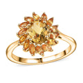 Premium Brazilian Heliodor, Yellow Sapphire 2.40 ctw Ring in 18K Vermeil Yellow Gold Over Sterling Silver (Size 10.0) - Sticky add to cart bar