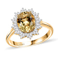 10K Yellow Gold Brazilian Heliodor, Diamond (I2)(0.25 cts)Ring (Size 7.0) 2.85 ctw - Sticky add to cart bar