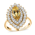 Premium Brazilian Heliodor, White Zircon Ring in 18K Vermeil YG Over Sterling Silver (Size 10.0) 3.30 ctw - Sticky add to cart bar