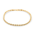 3.3mm Rope Chain Bracelet in 10K Yellow Gold (8.00 In) 2.30 Grams - Sticky add to cart bar