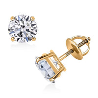 Luxuriant Lab Grown Diamond VS 4.00 ctw Stud Earrings in 14K Yellow Gold
