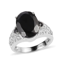 Thai Black Spinel Ring in Stainless Steel (Size 10.0) 7.35 ctw
