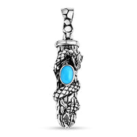 Bali Legacy Sleeping Beauty Turquoise 0.75 ctw Dragon Pendant without Chain in Sterling Silver