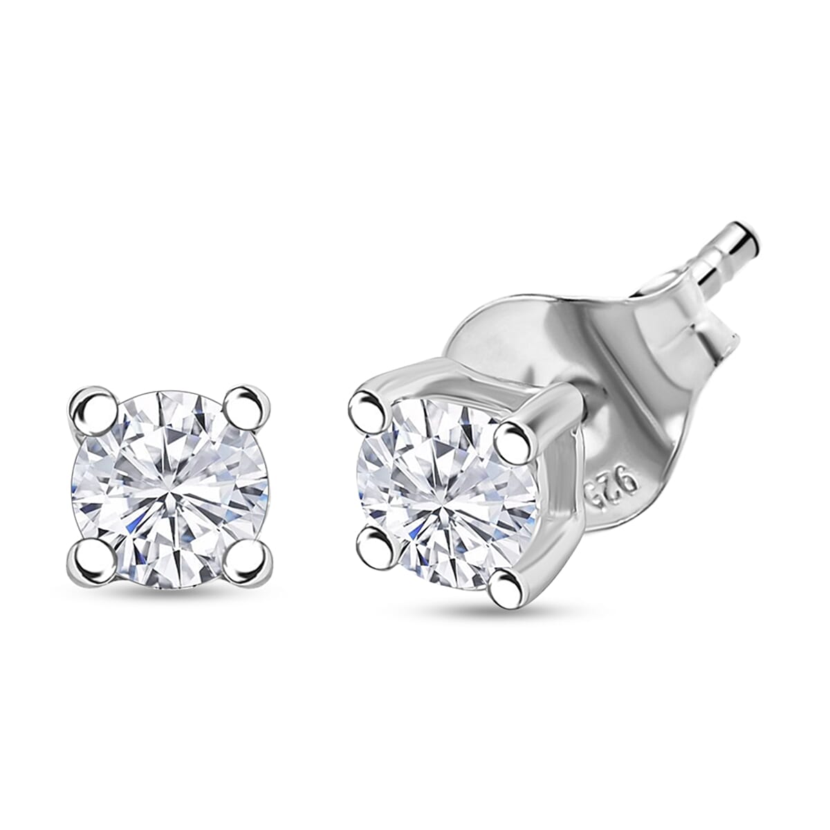 Luxuriant Lab Grown Diamond E-F VS 0.50 ctw Stud Earrings in Platinum Over Sterling Silver