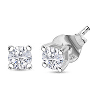 Luxuriant Lab Grown Diamond E-F VS 0.50 ctw Stud Earrings in Platinum Over Sterling Silver