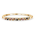 D'Joy Multi Sapphire, Moissanite Bangle Bracelet in 18K Vermeil YG Over Sterling Silver (7.25 In) 4.50 ctw - Sticky add to cart bar